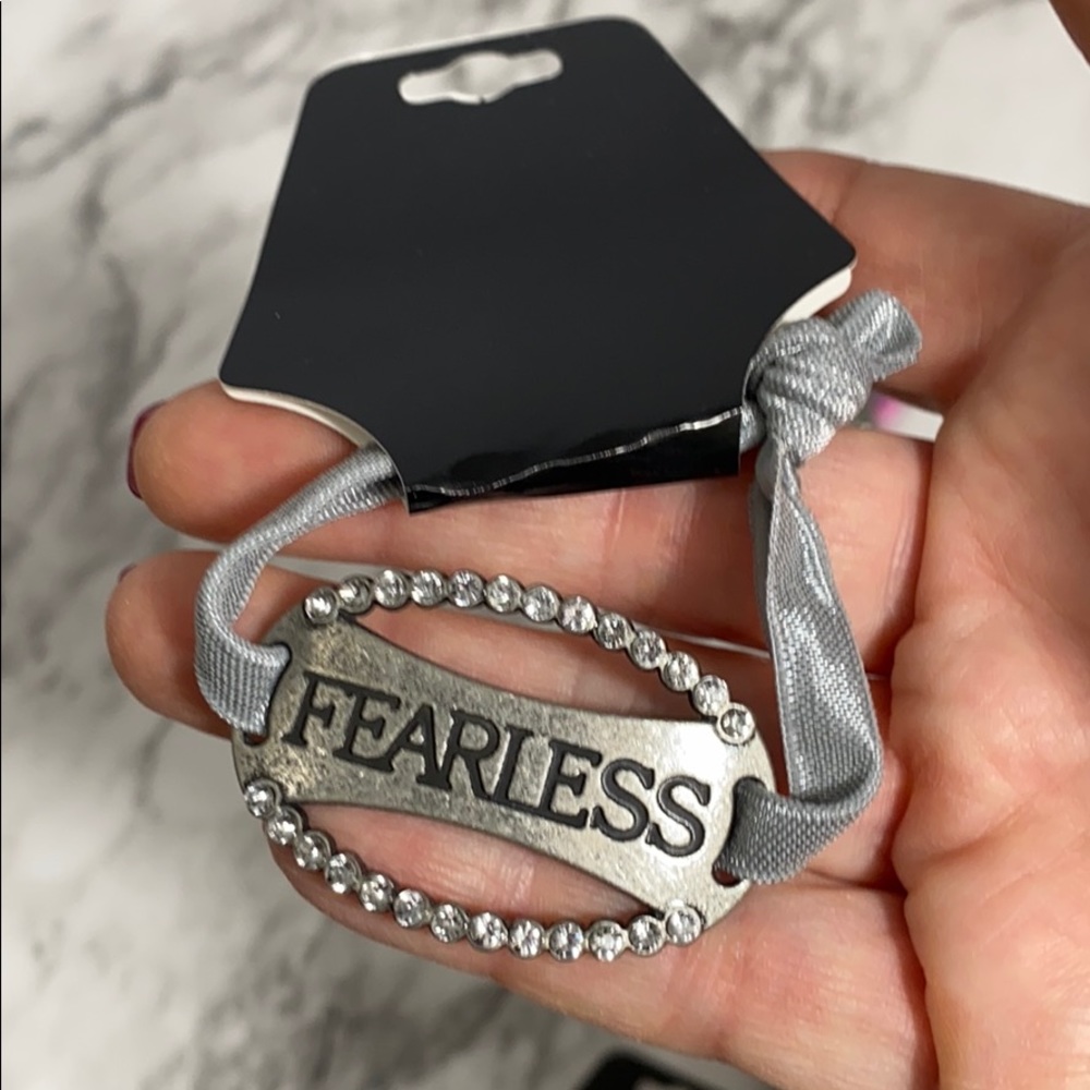 3 for $12 New “Fearless” crystal stretch ribbon bracelet each